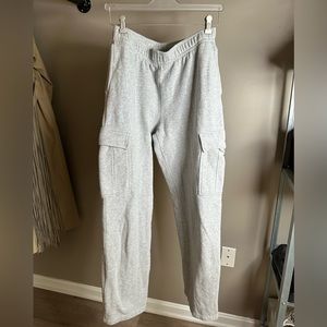 TNA heather chrome Mega Cargo Sweatpants